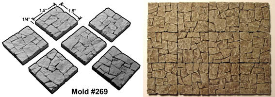 Large Rubble Floor Tile Mold