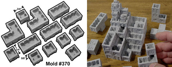 Castle Cube Bases Mold