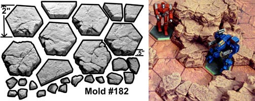 2" Hex Rock Mold